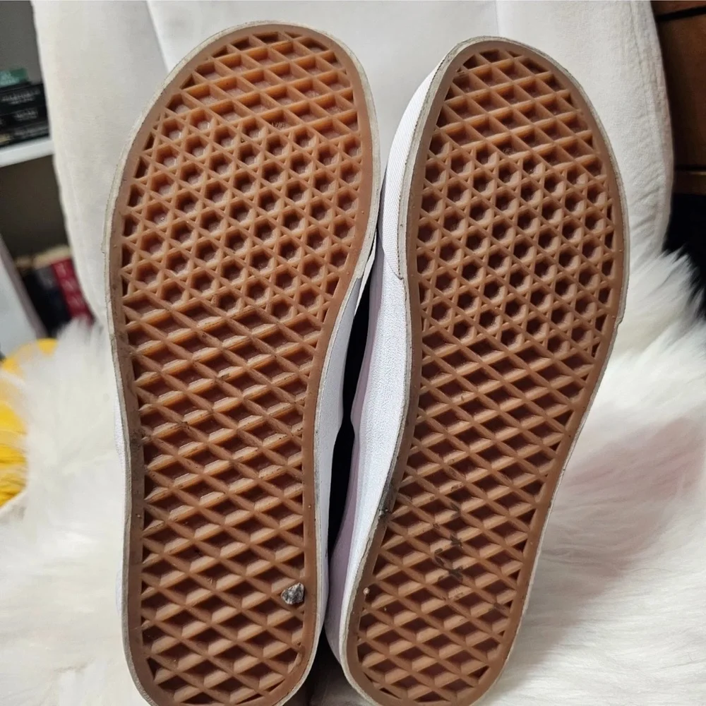 Vans - Leather‎ Black Slip Ons